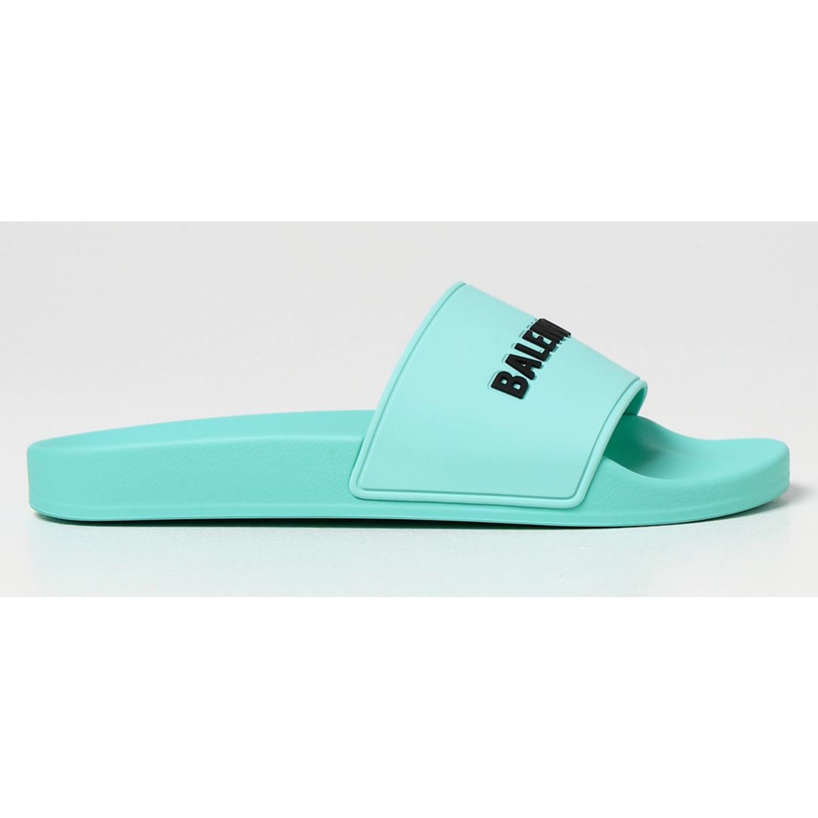 Balenciaga Balenciaga Mint Black Bicolor Rubber Logo Slide On Pool Size US 7 / IT 37 - 4 Thumbnail