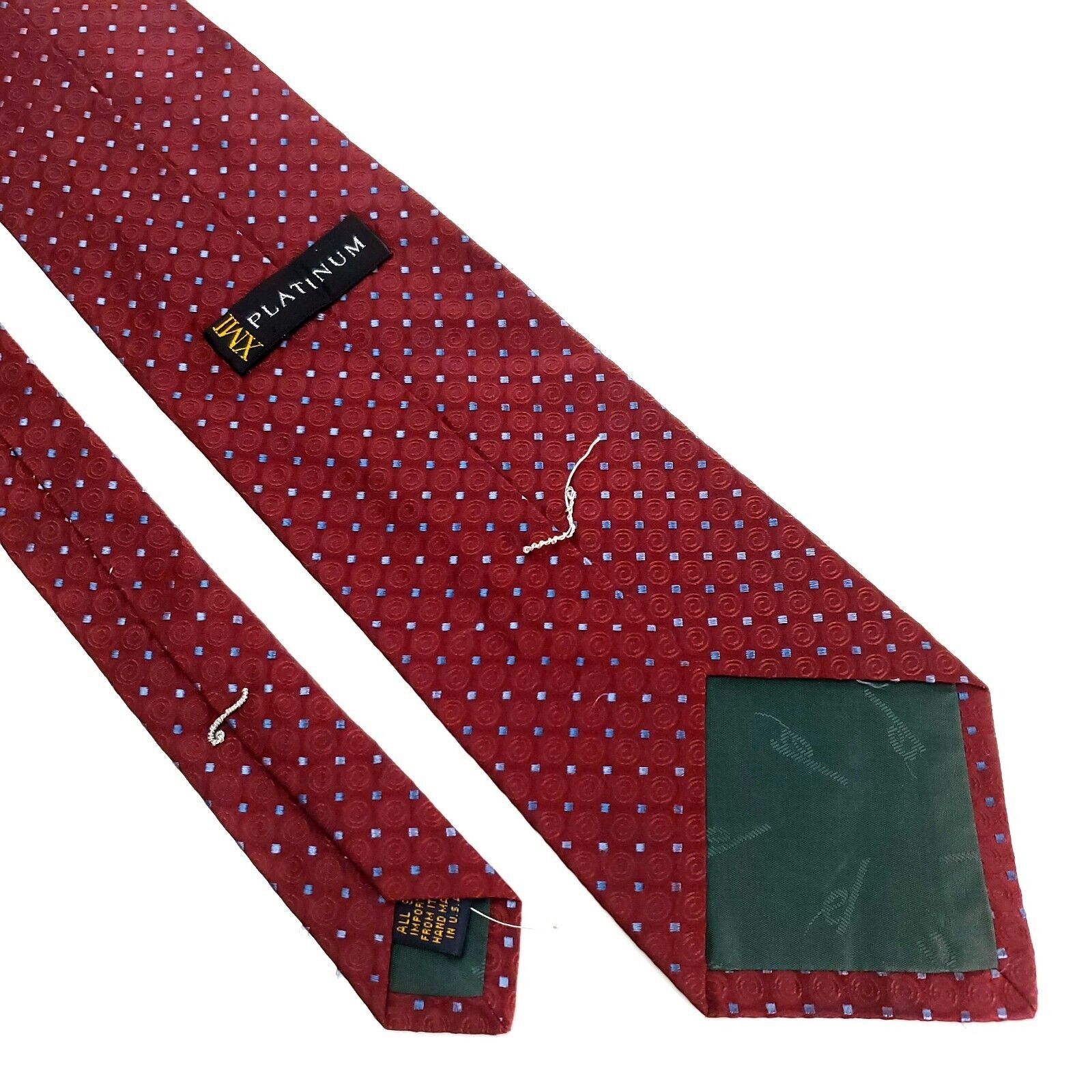 XMI Platinum XMI Platinum Silk Tie Woven Red Geometric Wide Size ONE SIZE - 6 Thumbnail