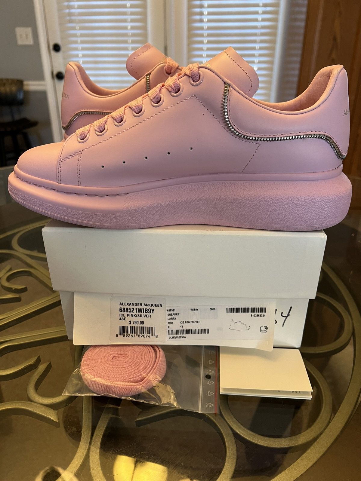 Alexander McQueen “Zipper Tooth- Iced Pink”