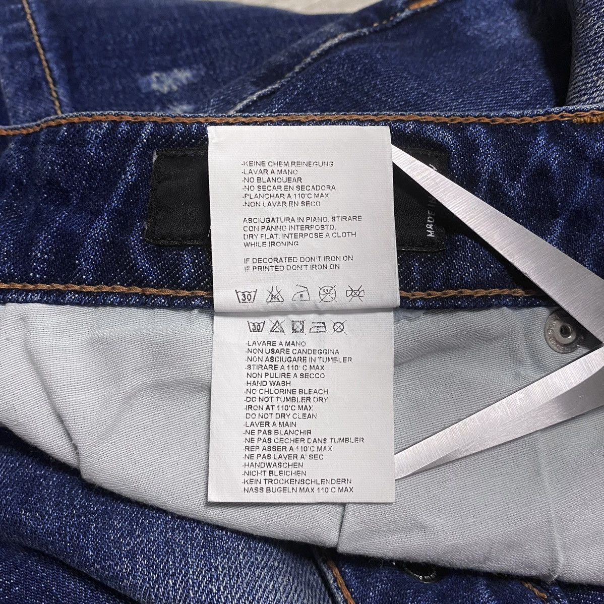 Dsquared2 Dsquared2 Distressed Washed Torn Denim Jeans Big Leather Tag Size US 38 / EU 54 - 13 Thumbnail