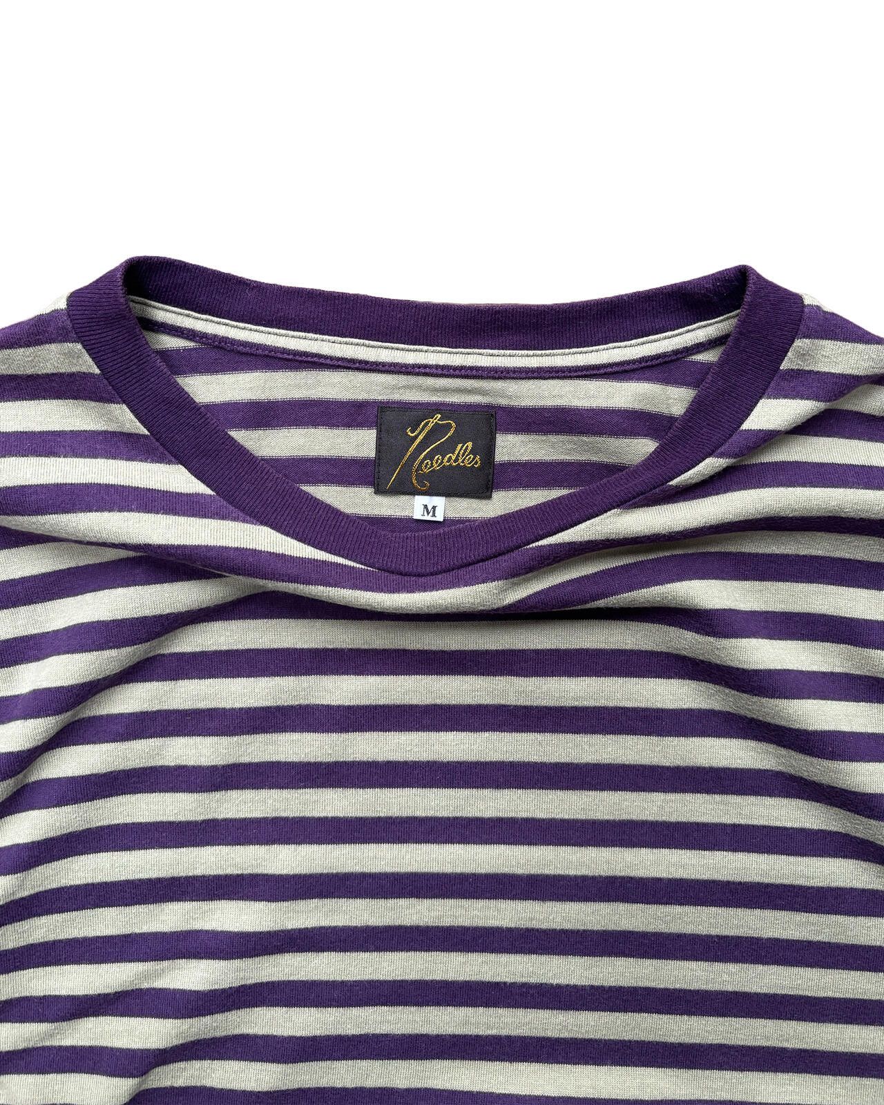 Needles Needles Striped Pocket Tee Purple Medium Size US M / EU 48-50 / 2 - 2 Thumbnail