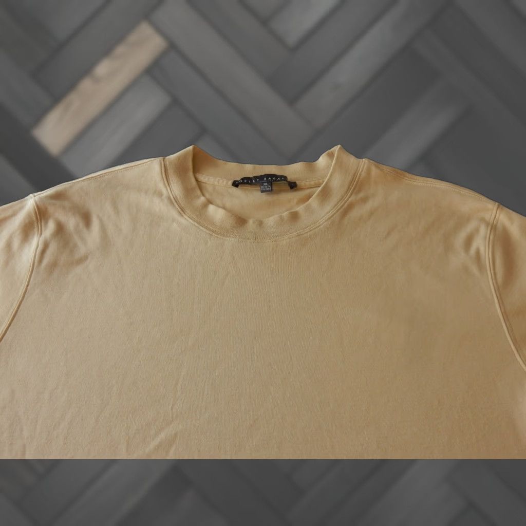 Vintage Robert Barakett T-Shirt Men XL Short Sleeve Cotton Yellow Solid Size US XL / EU 56 / 4 - 1 Thumbnail