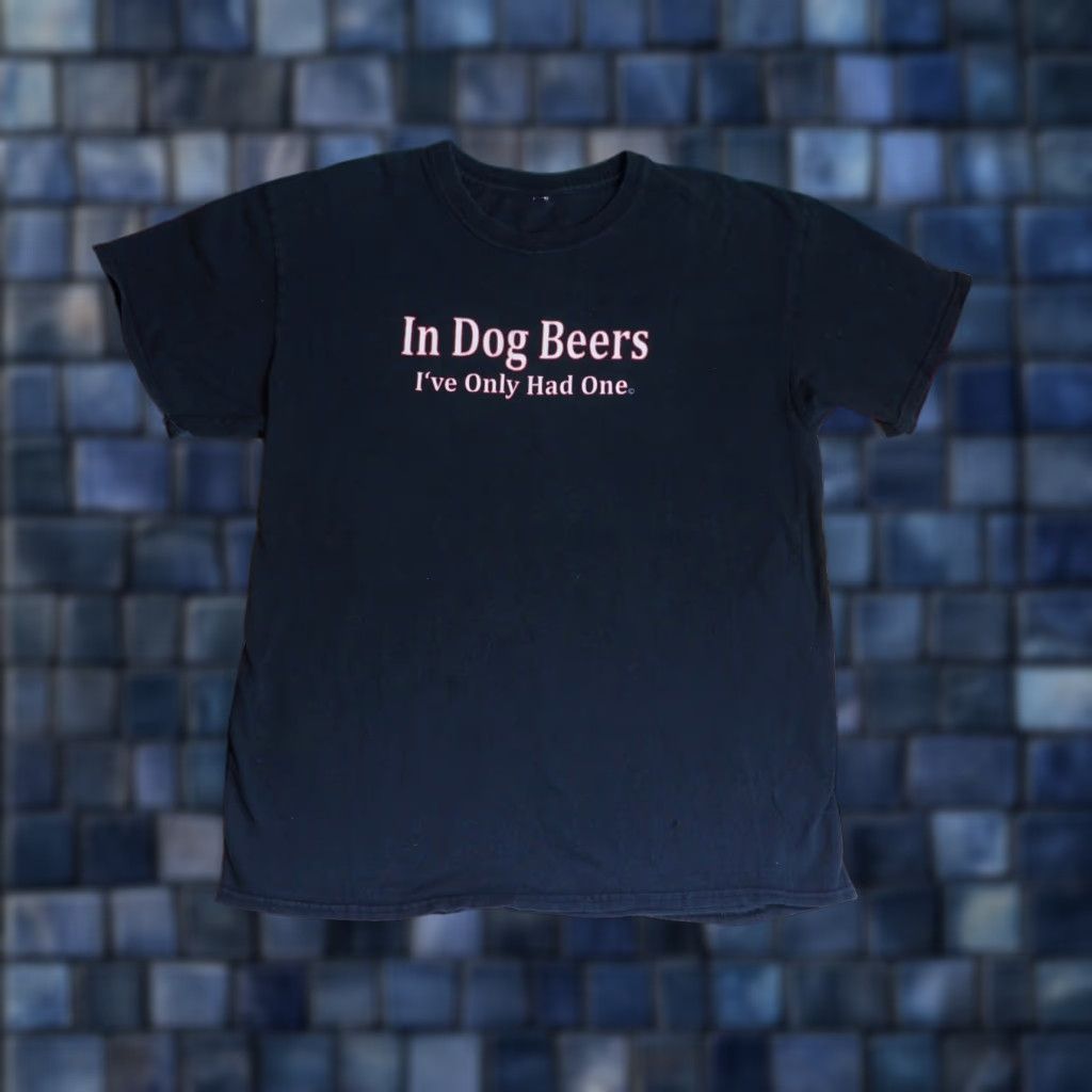 Vintage VTG Y2k 2000s Dog Beer Joke Text Humor Faded Black Tee T-Shirt Mens M VTG Size US M / EU 48-50 / 2 - 1 Thumbnail