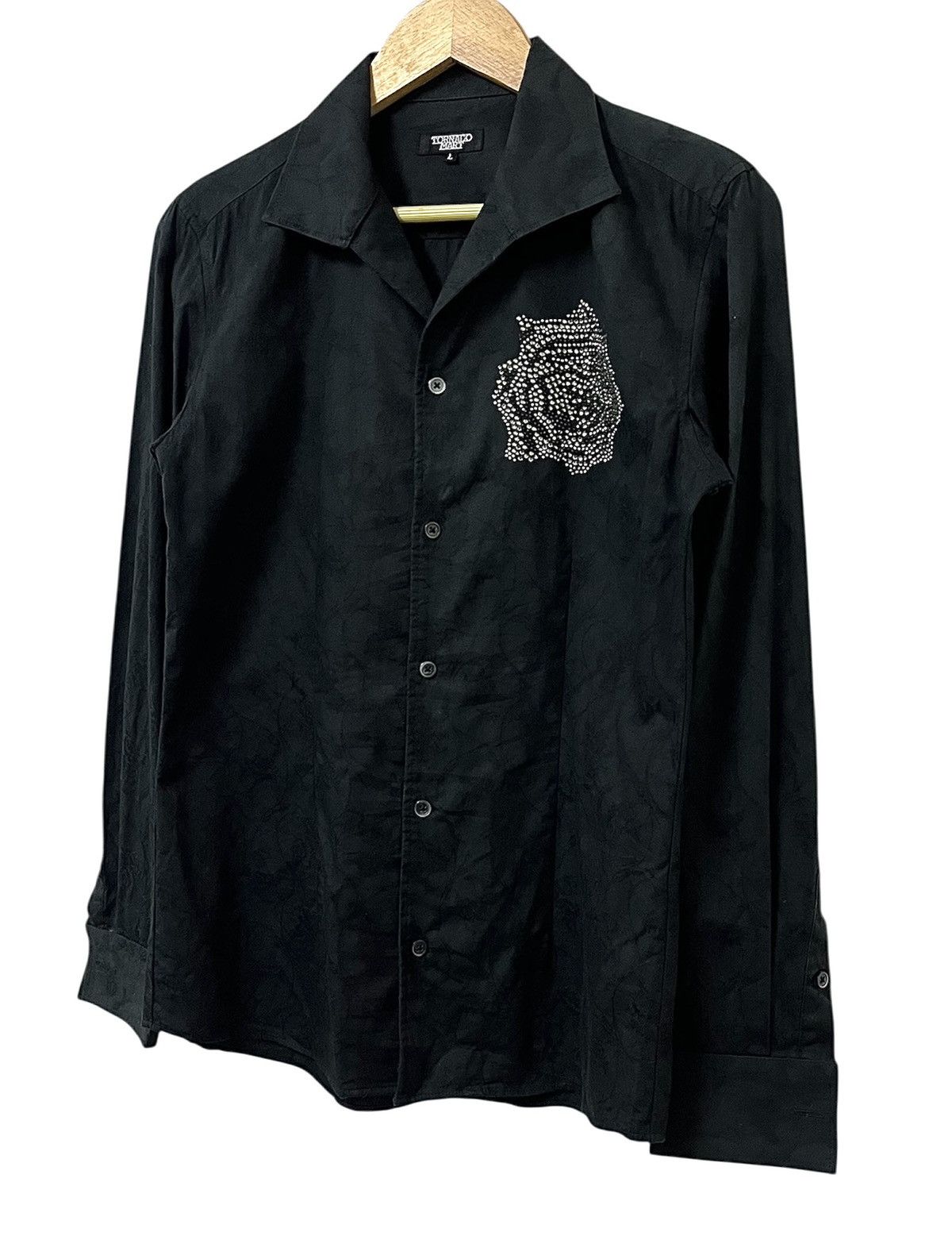 Tornado Mart TORNADO MART SEQUIN FLOWER DESIGN JAPANESE LONG SHIRT Size L / US 10 / IT 46 - 4 Thumbnail