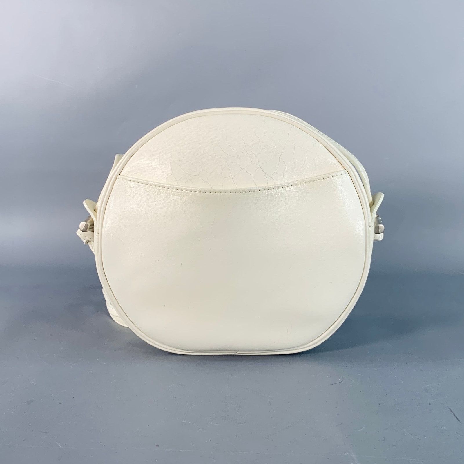 Longchamp LONGCHAMP Vintage White Faux Leather Round Crossbody Handbag Size ONE SIZE - 4 Thumbnail