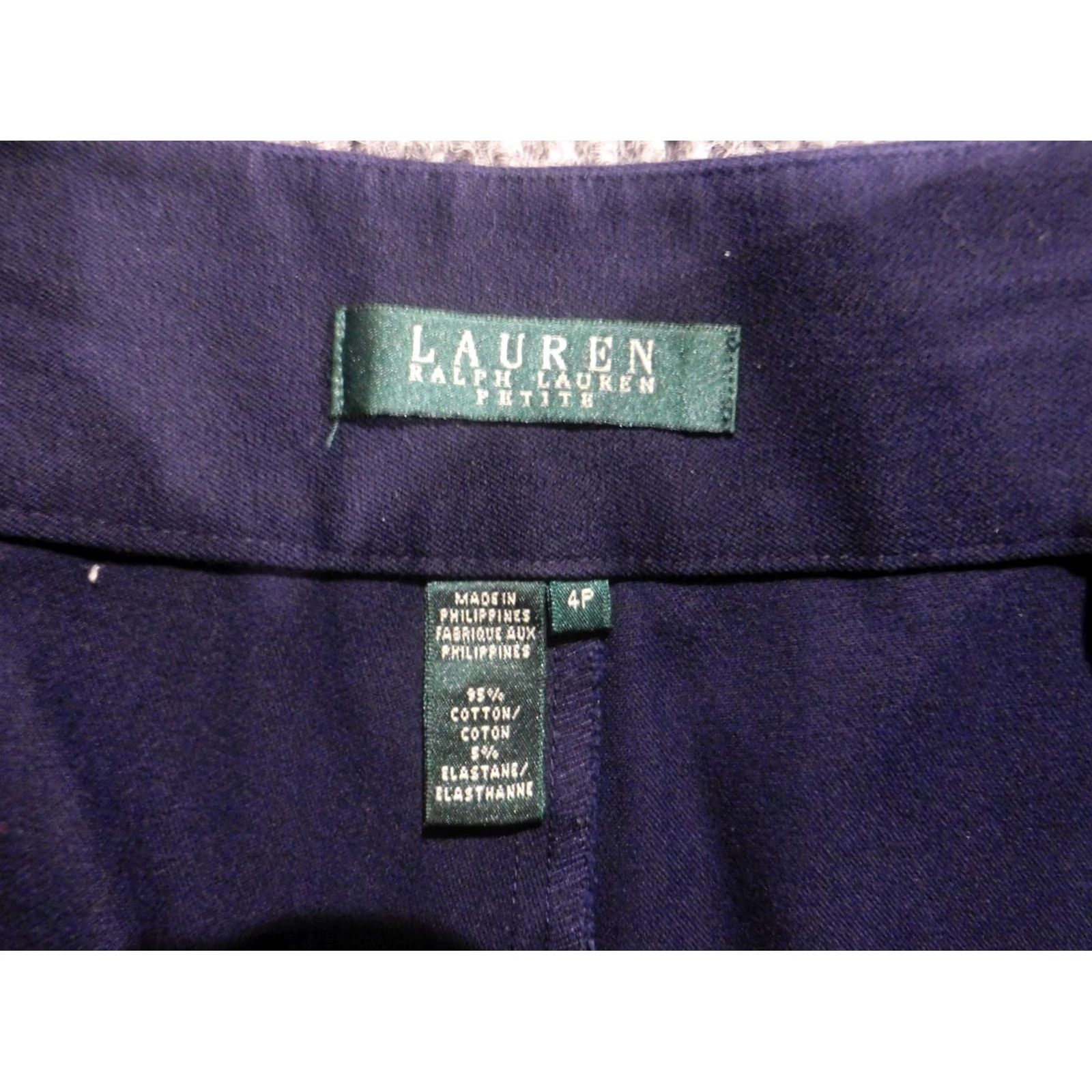 Ralph Lauren Lauren Ralph Lauren Womens Pants 4P Petite Purple Stretch Straight Crop Pant Cropped Straight 18in Inseam Womens Size 27" / US 4 / IT 40 - 4 Thumbnail