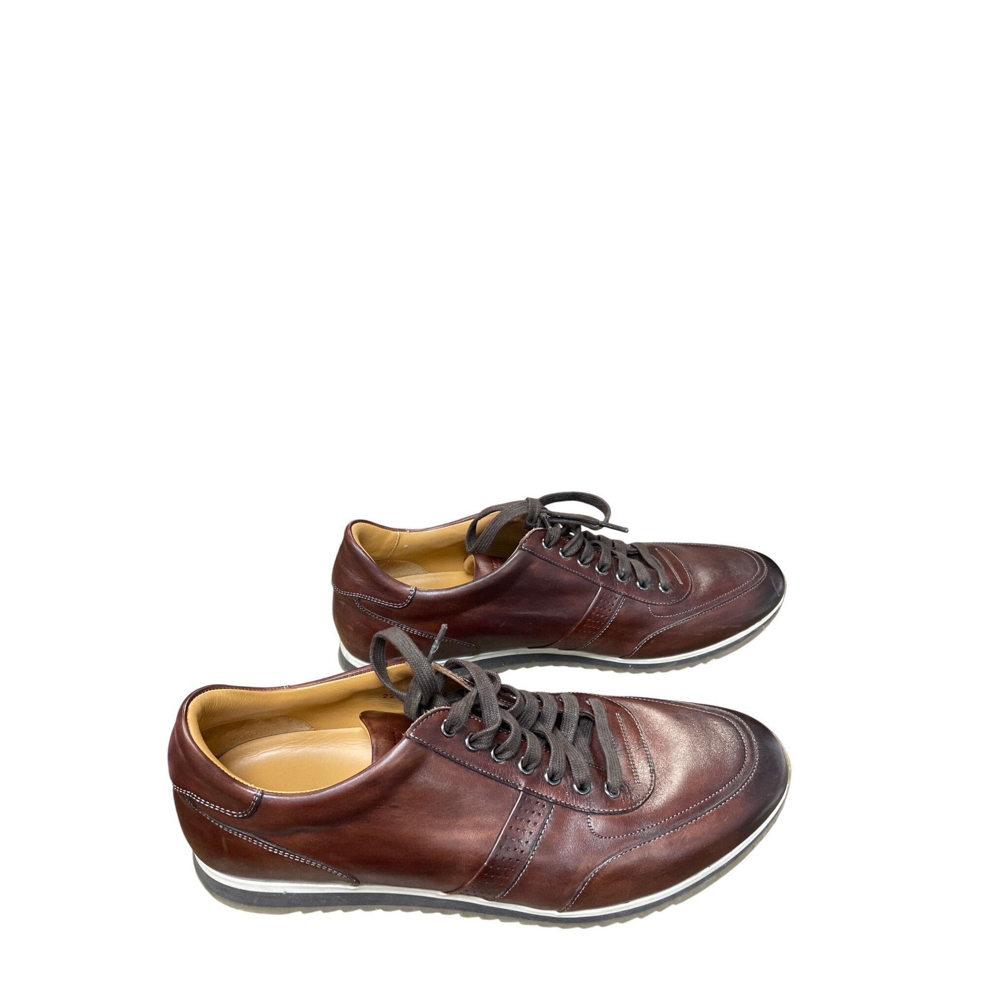 Magnanni Magnanni Mens brown luxury Portugal made leather sneakers si Size US 11 / EU 44 - 4 Thumbnail