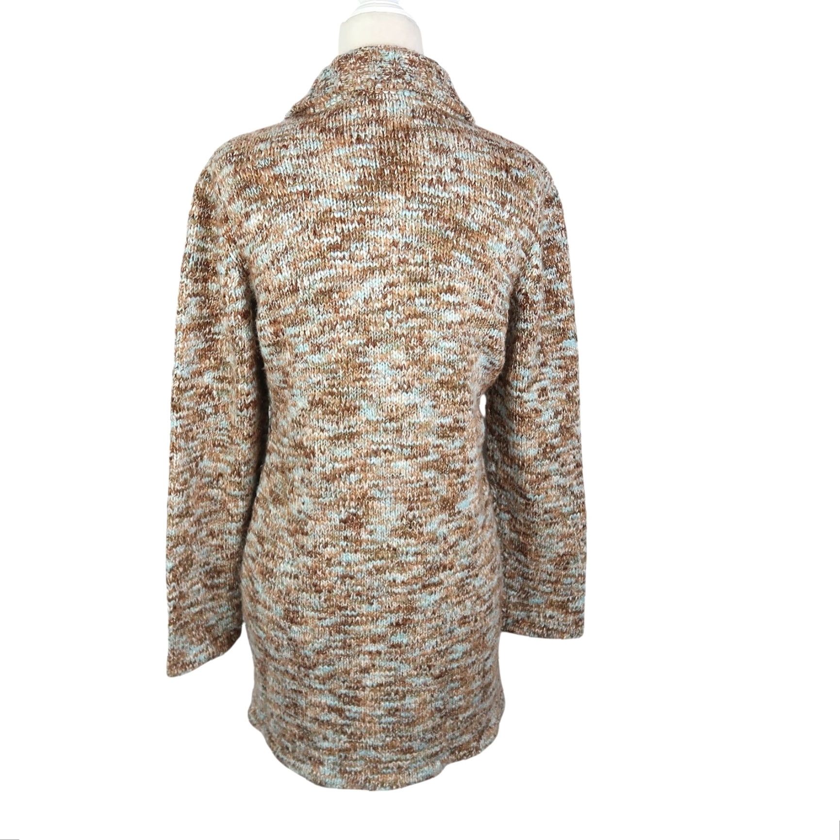 Vintage VINTAGE Wind River Cardigan Sweater M Womens 90s Bohemian Knit Marled Brown Blue Long Sleeve Size M / US 6-8 / IT 42-44 - 4 Thumbnail