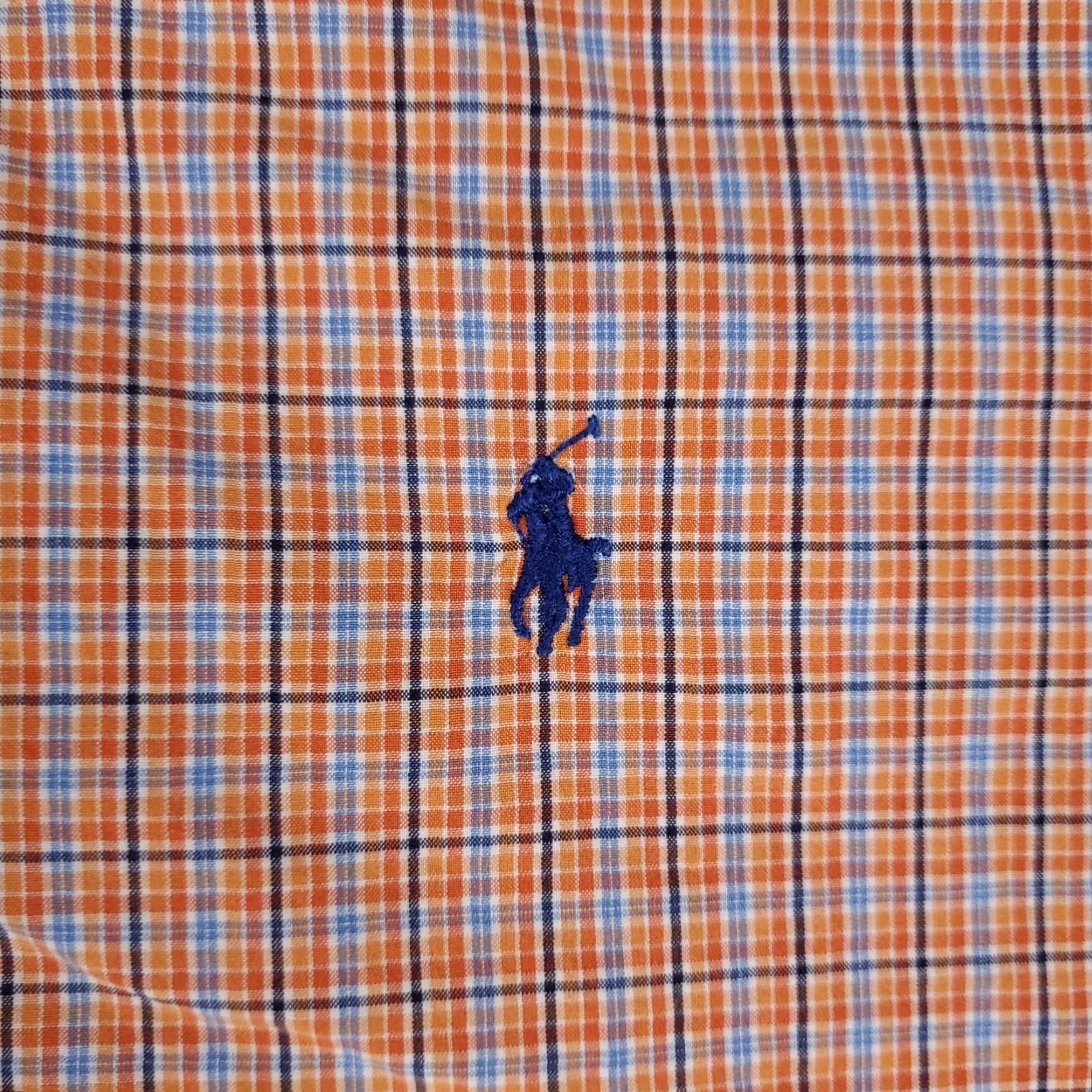 Ralph Lauren Ralph Lauren Shirt Mens Large Orange Blue Plaid Pony Button Up Short Sleeve Size US L / EU 52-54 / 3 - 2 Thumbnail