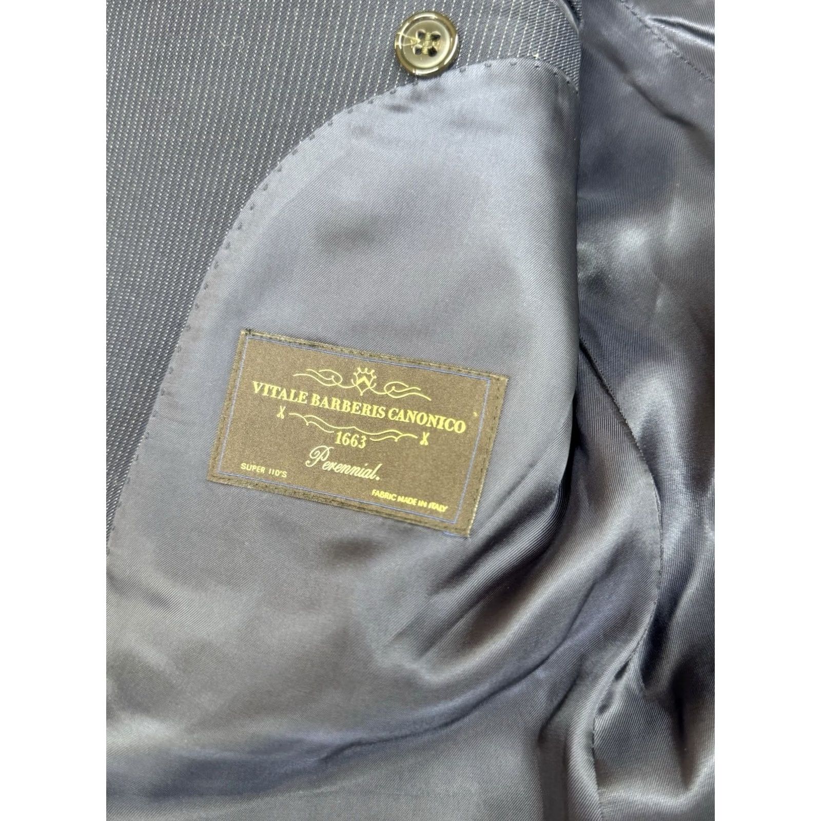 Suitsupply Suitsupply Lazio Slim Fit Navy Pinstripe Blazer 40R Wool Italy Blazer Mens Regular Jacket Casual Size 40R - 3 Thumbnail