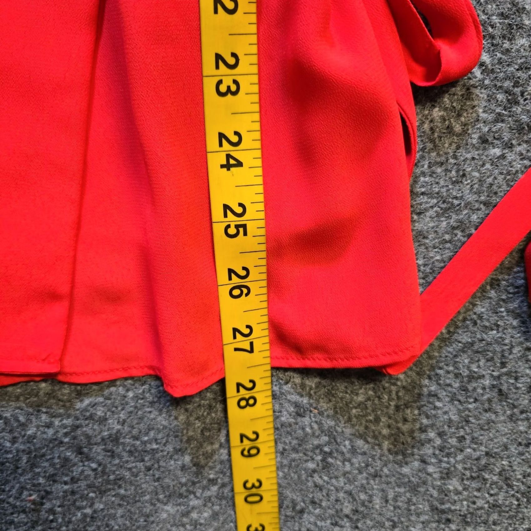 Topshop TopShop Top Womens Size 12 Red Wrap Front V Neck Long Sleeve Blouse Casual Career Shirt Woman Regular Fit Size XL / US 12-14 / IT 48-50 - 7 Thumbnail
