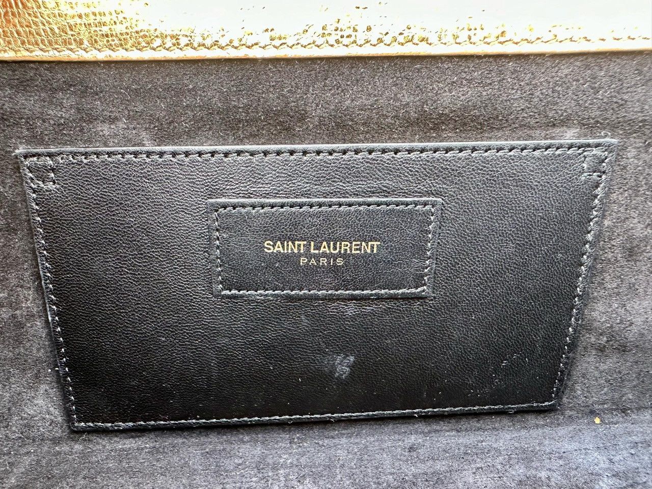 Yves Saint Laurent Authentic YSL Cassandre Metallic Gold Leather Clutch Size ONE SIZE - 5 Thumbnail
