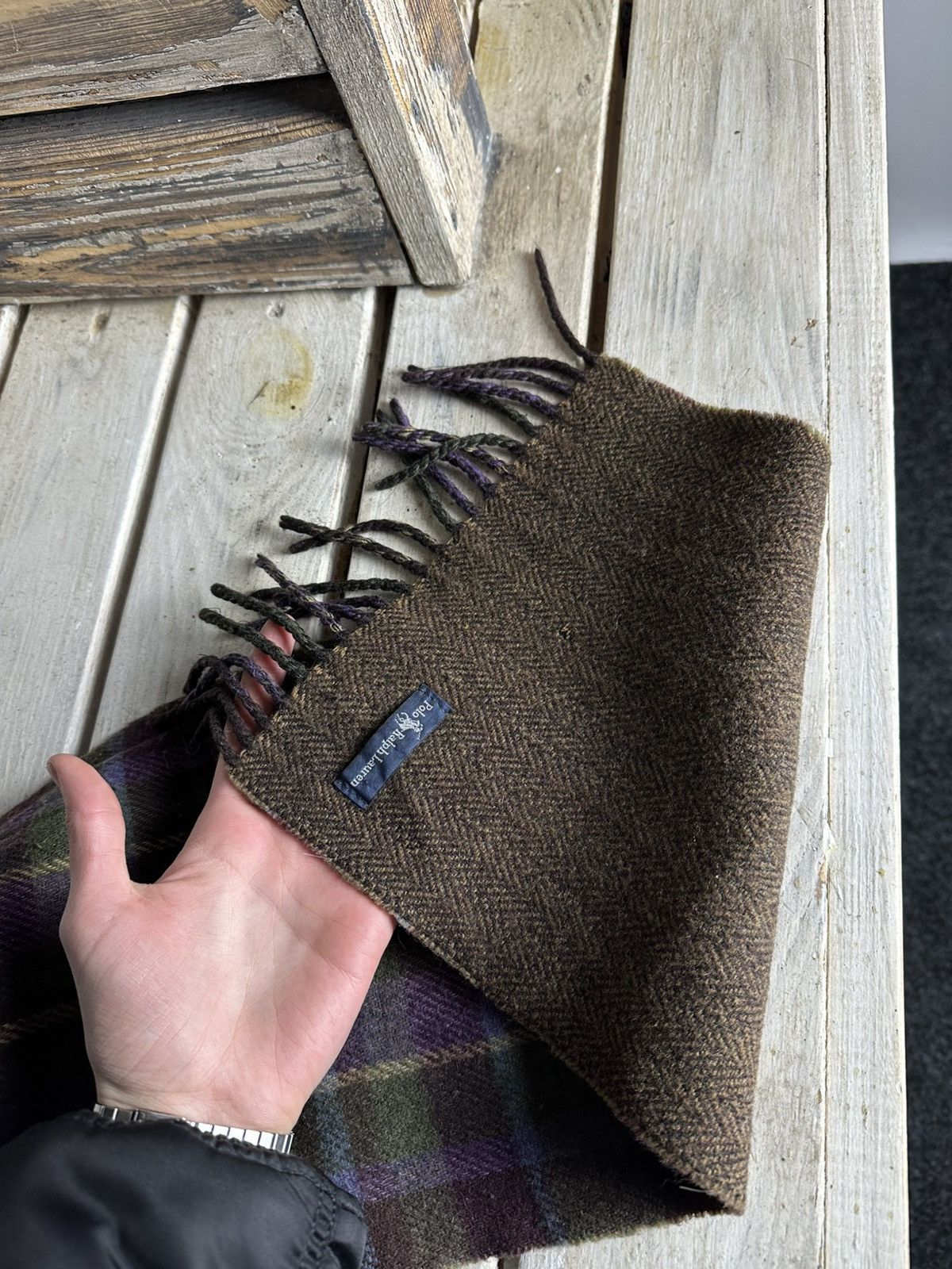 Emporio Armani × Vintage 🚨Vintage 90s Ralph Lauren logo Scarf / Muffler / Neckwear Size ONE SIZE - 3 Thumbnail