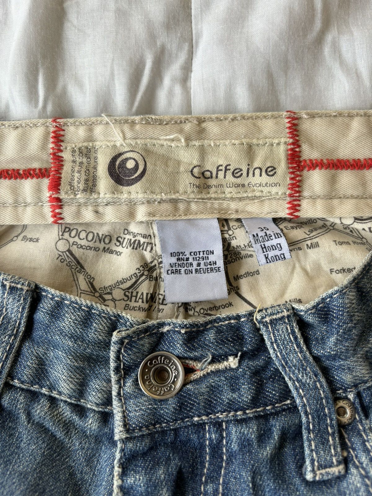 JNCO VINTAGE CAFFEINE DENIM WIDE BAGGY JEANS DISTRESS Size US 30 / EU 46 - 8 Thumbnail