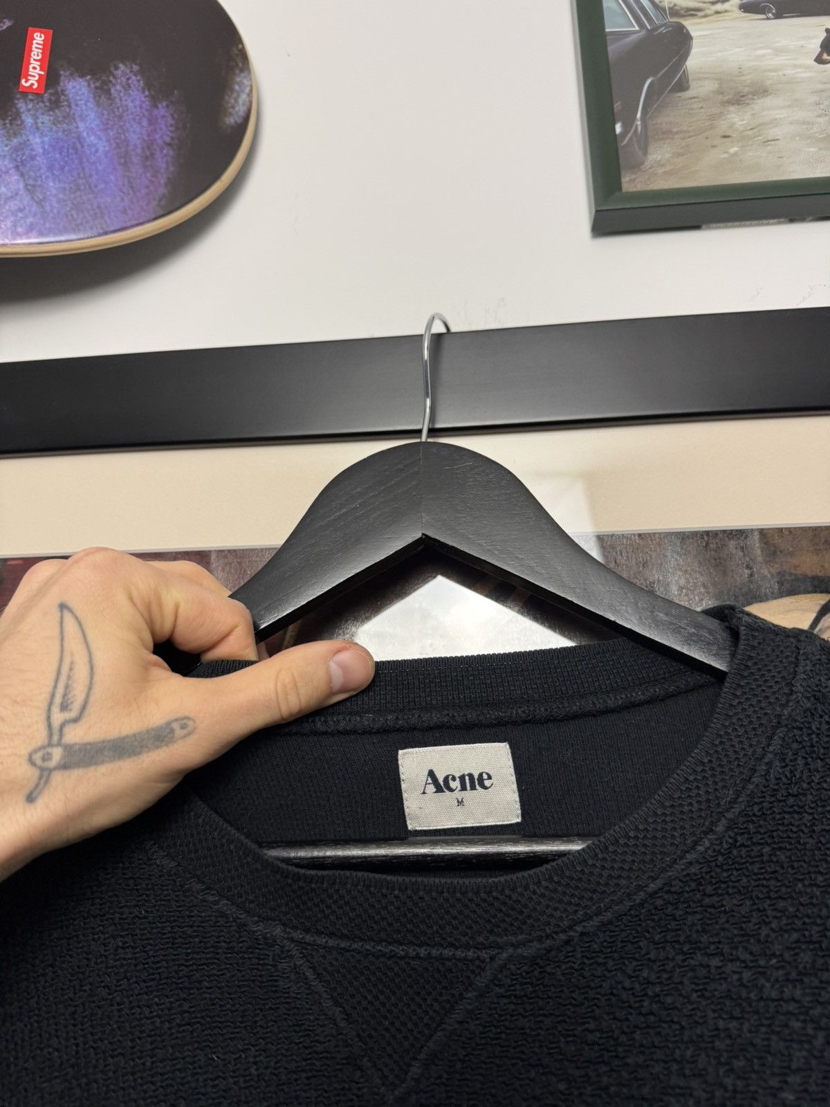 Acne Studios AW12 Acne Studios College Terry Black Crewneck Sweatshirt Size US M / EU 48-50 / 2 - 3 Thumbnail