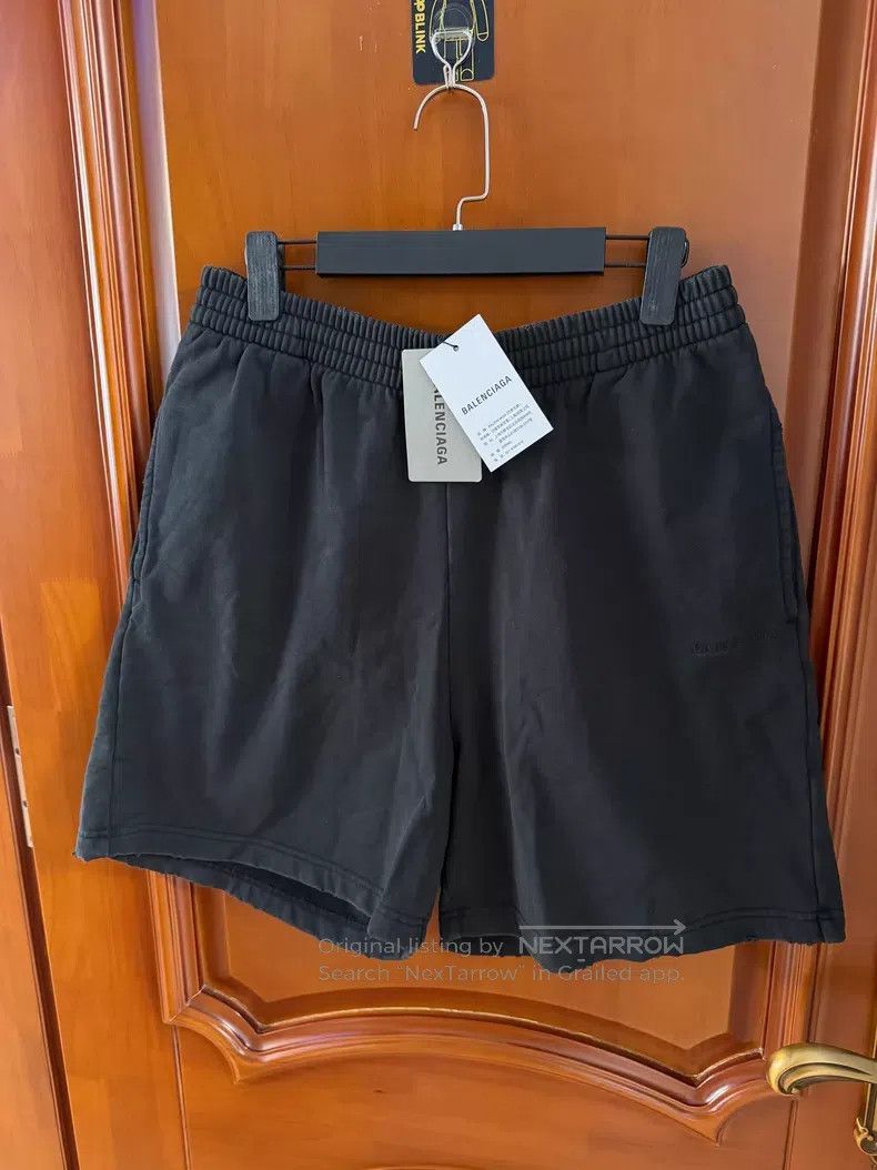 Balenciaga Balenciaga Size XS Black embroidered logo shorts Size US 27 - 1 Thumbnail
