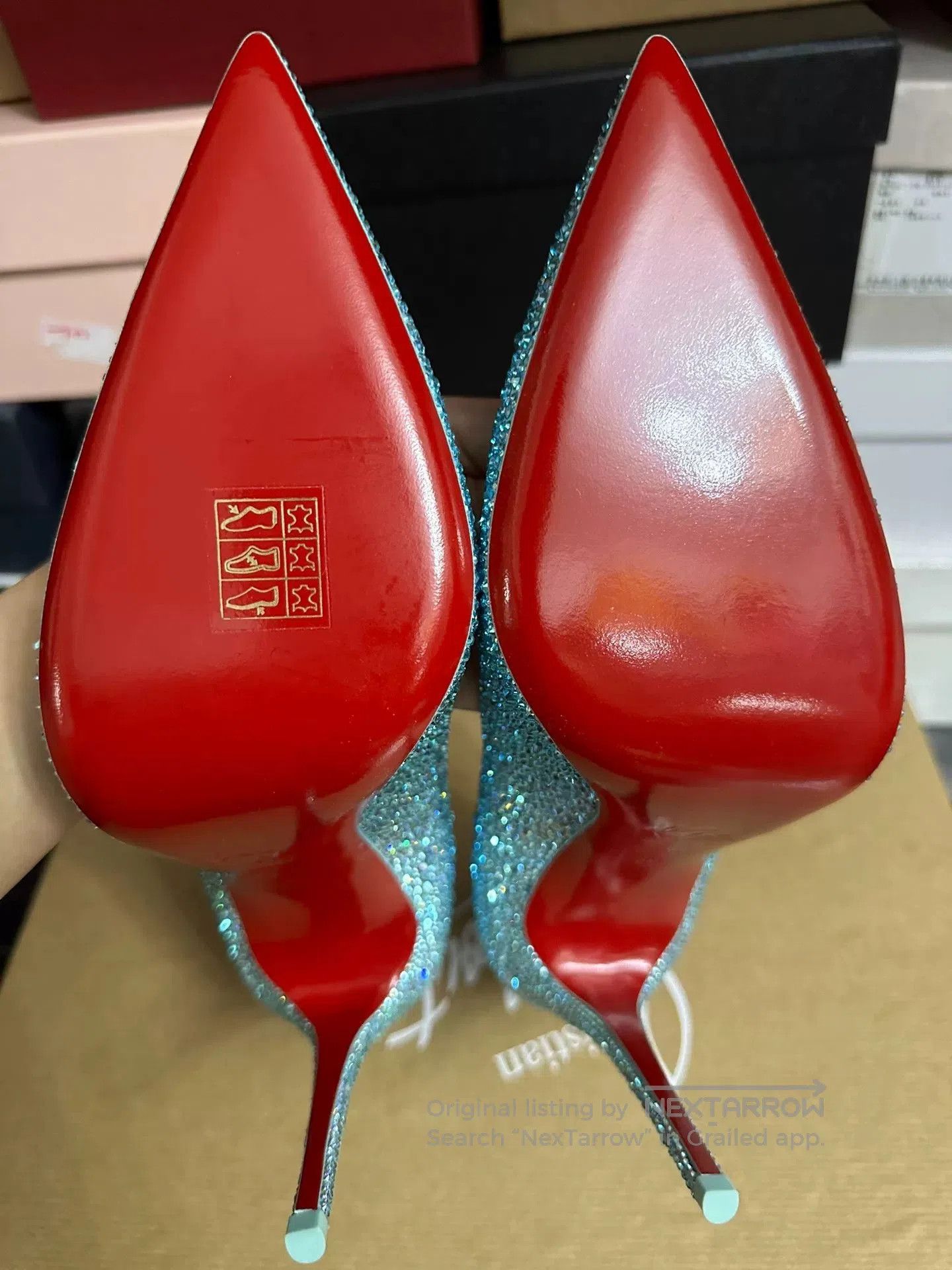 Christian Louboutin Christian Louboutin Blue Crystal Heels 39. Size US 8 / IT 38 - 9 Thumbnail