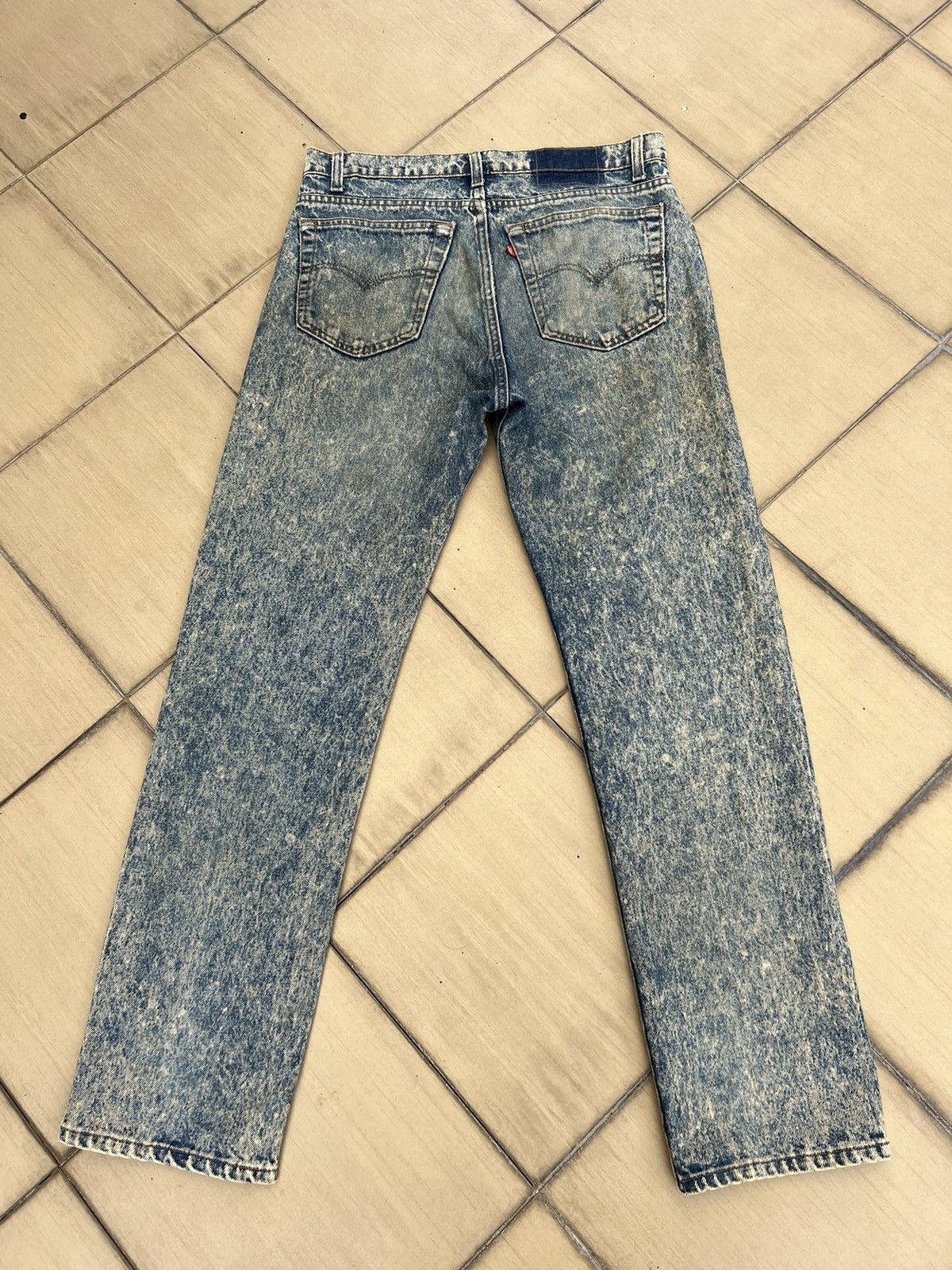 Levi's Vintage 80s Levi’s 505 Mud Acid Wash Denim Rips Knee Jeans Size US 34 / EU 50 - 2 Thumbnail