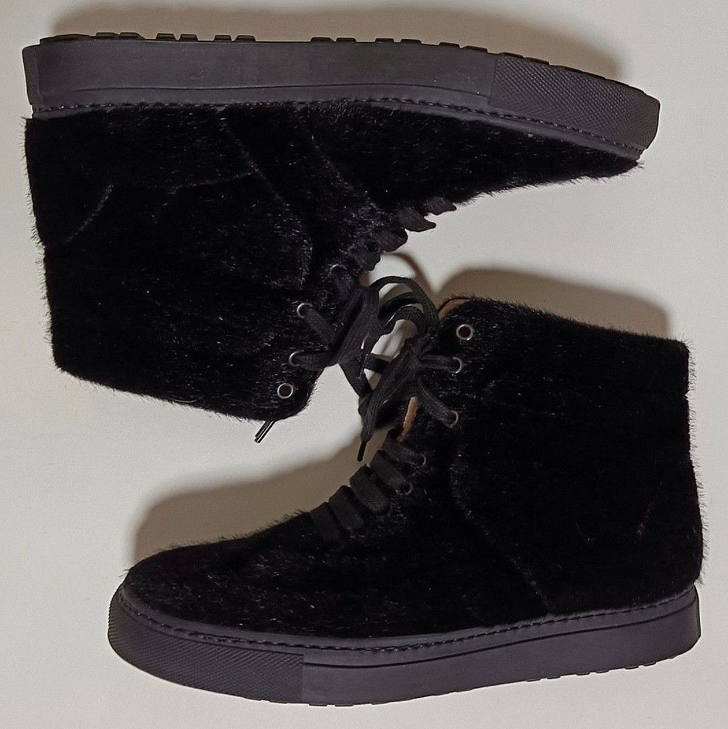 MM6 × Maison Margiela MM6 by Maison Martin Margiela Black Faux Fur Hightop Sneaker Size US 8 / IT 38 - 4 Thumbnail