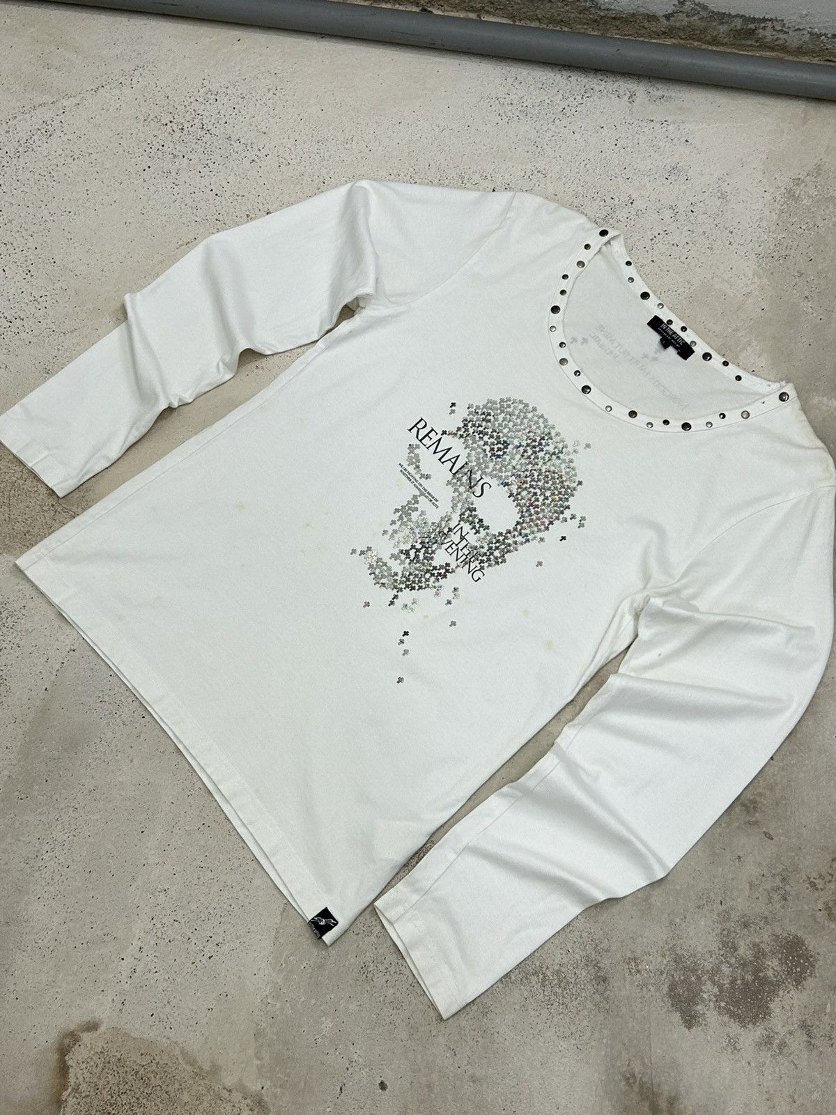 Designer × Japanese Brand Studded Elegance – White Long Sleeve with Rhinestone Skull Size US S / EU 44-46 / 1 - 3 Thumbnail