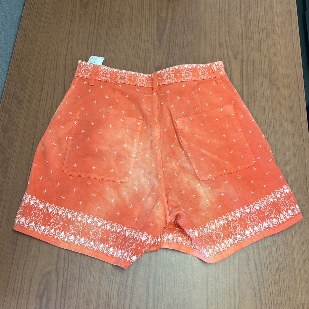 Maison Margiela MM6 Maison Martin Margiela Orange Patterned Shorts Italy Size 28" / US 6 / IT 42 - 7 Thumbnail