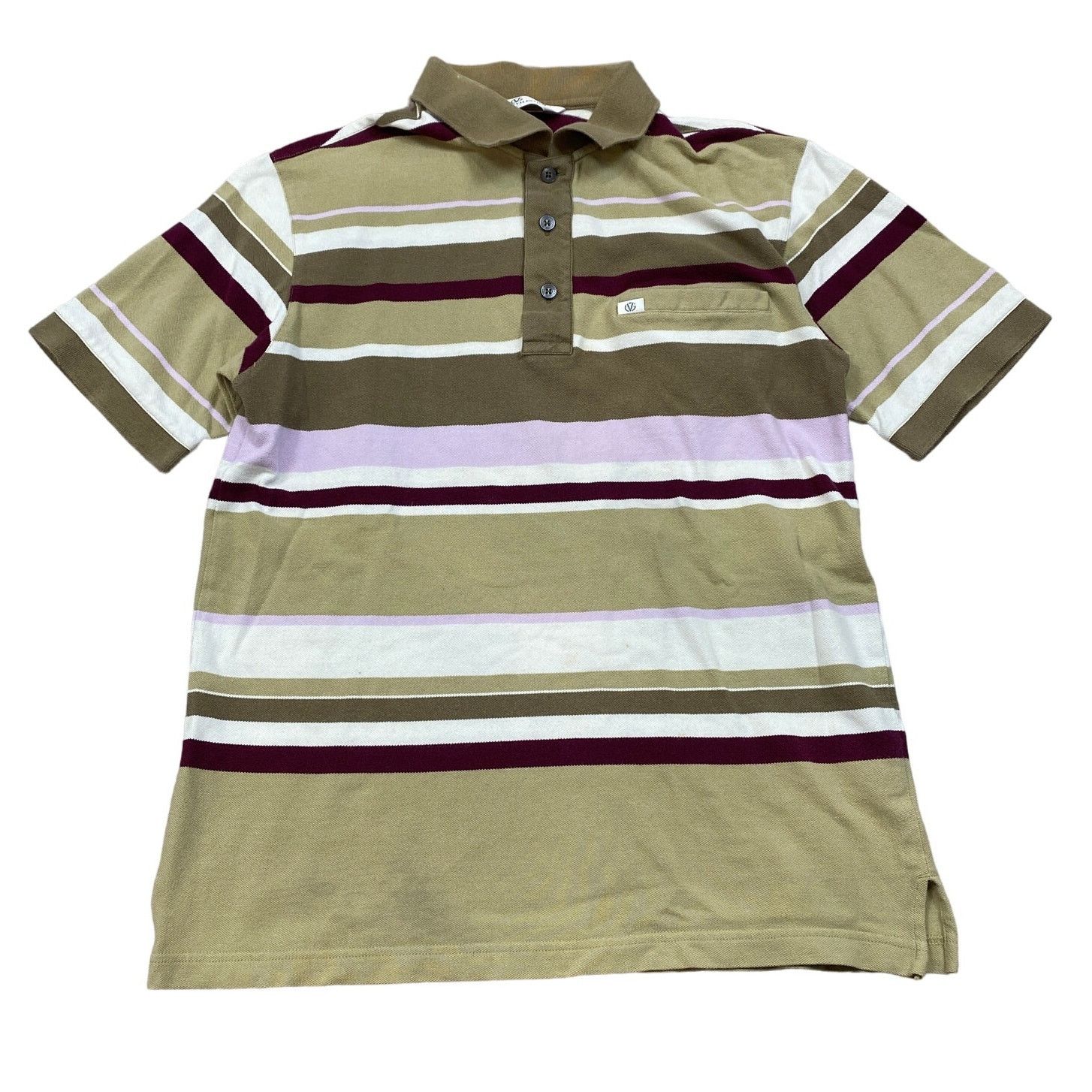 Designer × Valentino × Vintage Vintage Giovanni Valentino Italy Striped Polo Shirt Men's 46 Size US S / EU 44-46 / 1 - 1 Thumbnail