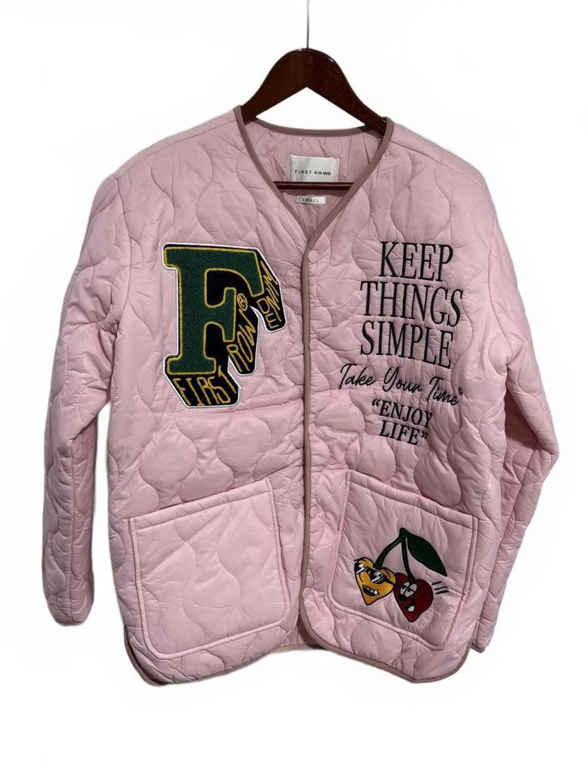 Other First Row- Pink Quilted Jacket with Embroidered Patches Size US S / EU 44-46 / 1 - 1 Thumbnail