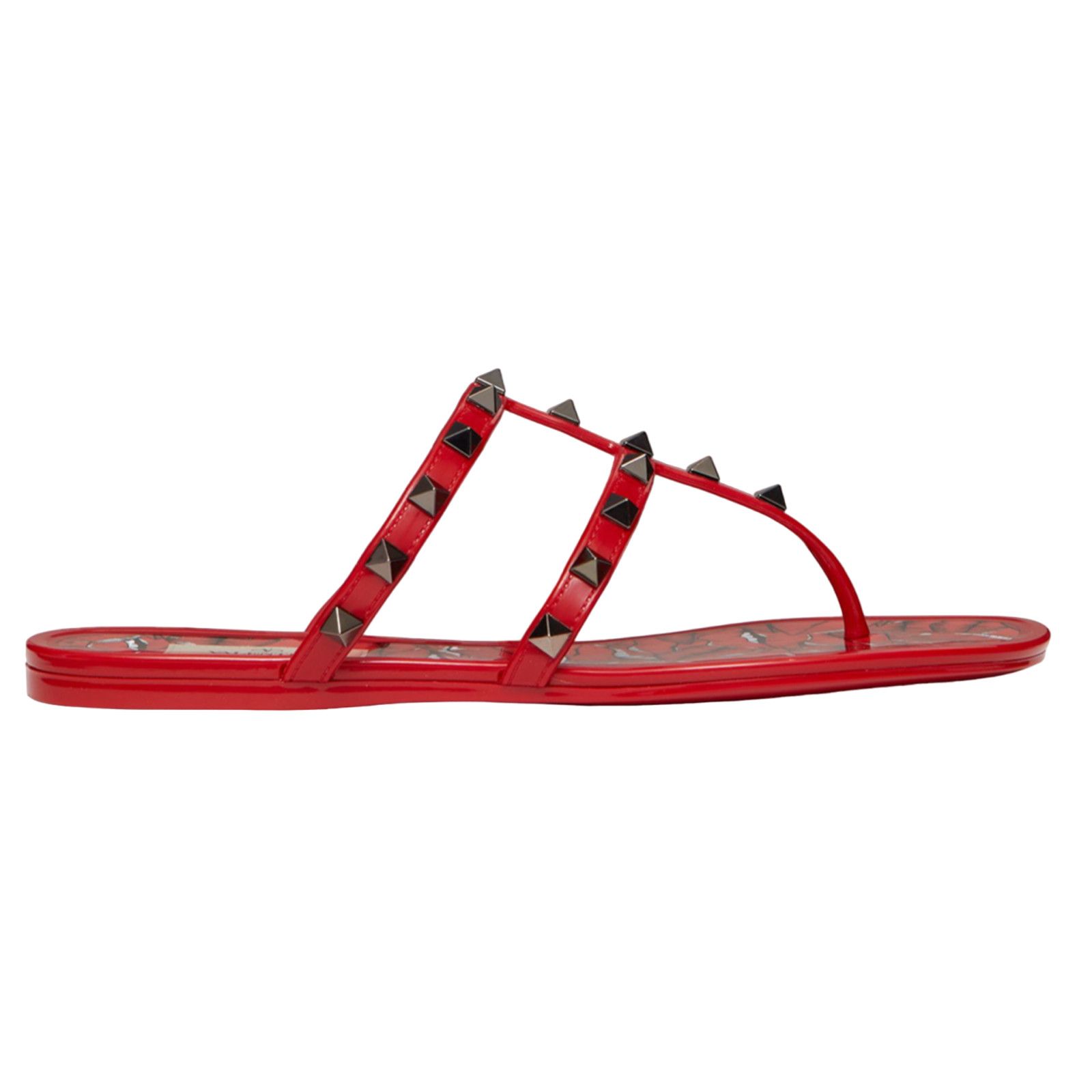 Valentino Valentino Rockstud Red Black Rubber Lipstick Jelly PVC Stud Size US 10 / IT 40 - 12 Thumbnail