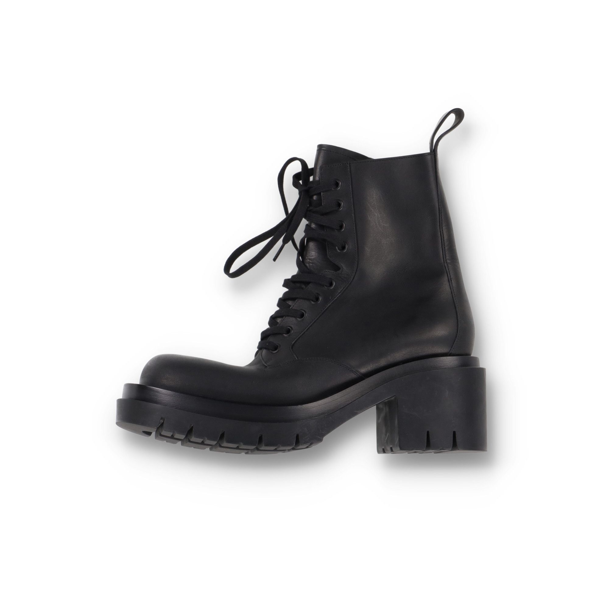 Bottega Veneta Lug Black Lace-Up Ankle Boots Size US 10.5 / IT 40.5 - 1 Thumbnail