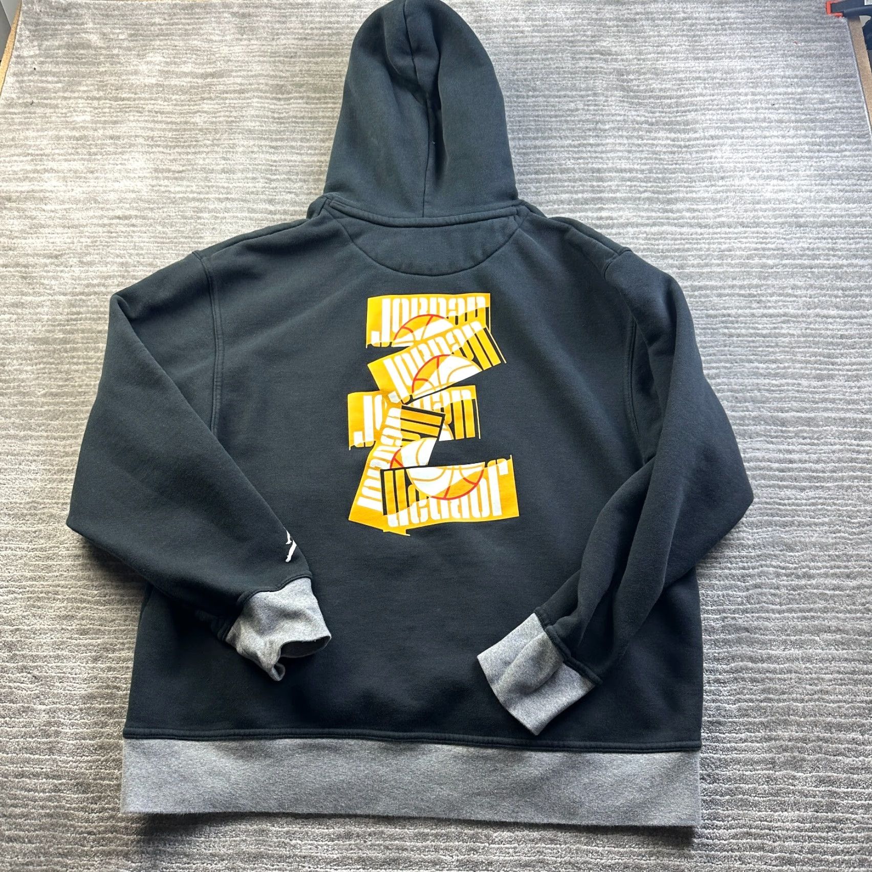 Jordan Brand Jordan Hoodie Mens XL Black Fleece Pullover Sweatshirt Jumpman DNA Comfort Fit Crew Neck Hooded Lightweight Size US XL / EU 56 / 4 - 2 Thumbnail