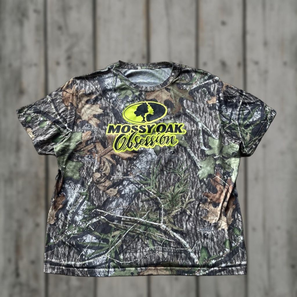 Vintage MOSSY OAK Shirt Mens XL Brown Camouflage Outdoor T-Shirt Short Sleeve Crew Neck Stretch Camouflage Hunting Obsession 90s? Size US XL / EU 56 / 4 - 1 Thumbnail