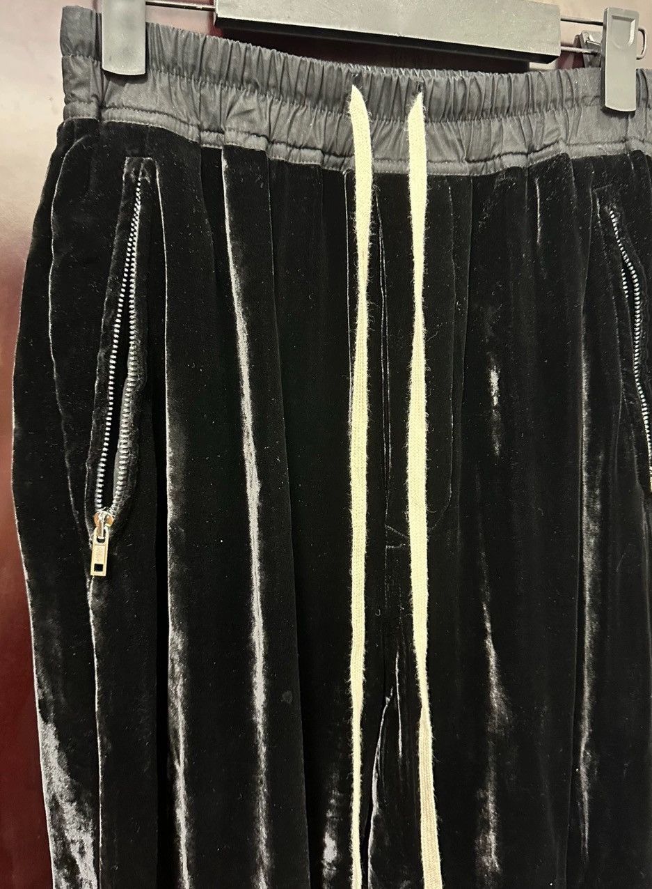 image of Rick Owens Main Line Black Ice Silk Velvet Double Diagonal Z, Men's (Size 38)