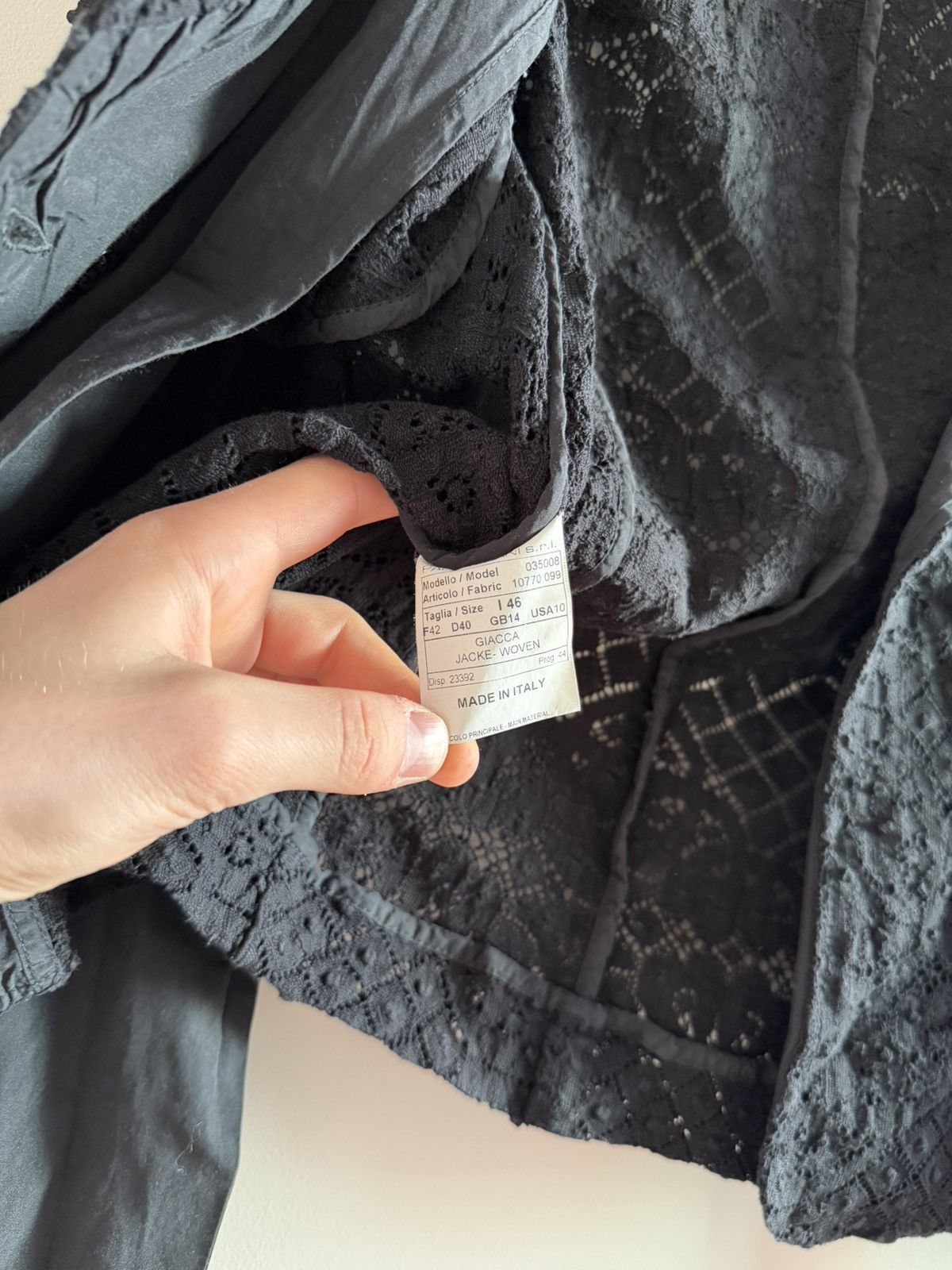 Other Black Lace Blazer w/ Nylon Panels & Asym Belt Size M / US 6-8 / IT 42-44 - 6 Thumbnail