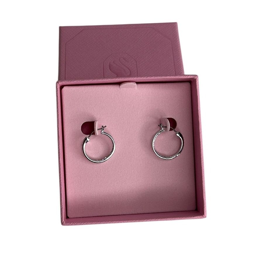 Swarovski Swarovski Small RhodiumCrystal Sommerset Hoop Earrings Size ONE SIZE - 3 Thumbnail