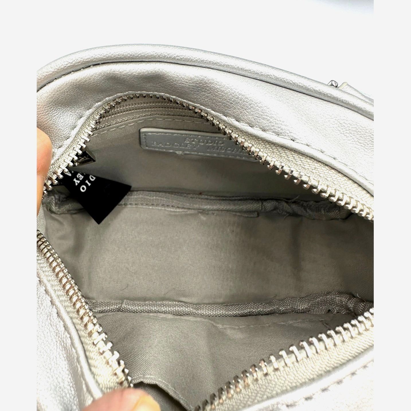 Badgley Mischka Badgley Mischka Crossbody Dome with Studs - Metallic Gray Size ONE SIZE - 7 Thumbnail
