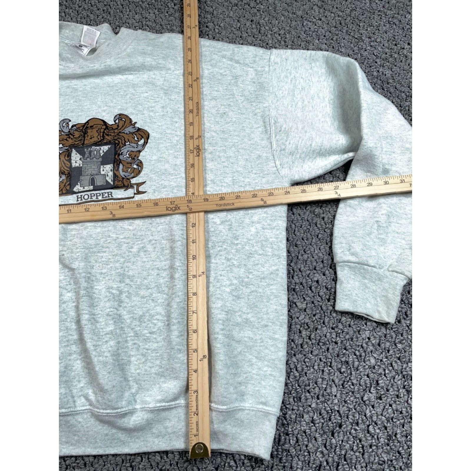 Fruit Of The Loom VINTAGE Hopper Medieval Graphic Sweatshirt Adults XL Gray 50/50 Fruit of the Loom Castle Knight Logo Retro Graphic Print Men XL Sweatshirt Size US XL / EU 56 / 4 - 5 Thumbnail