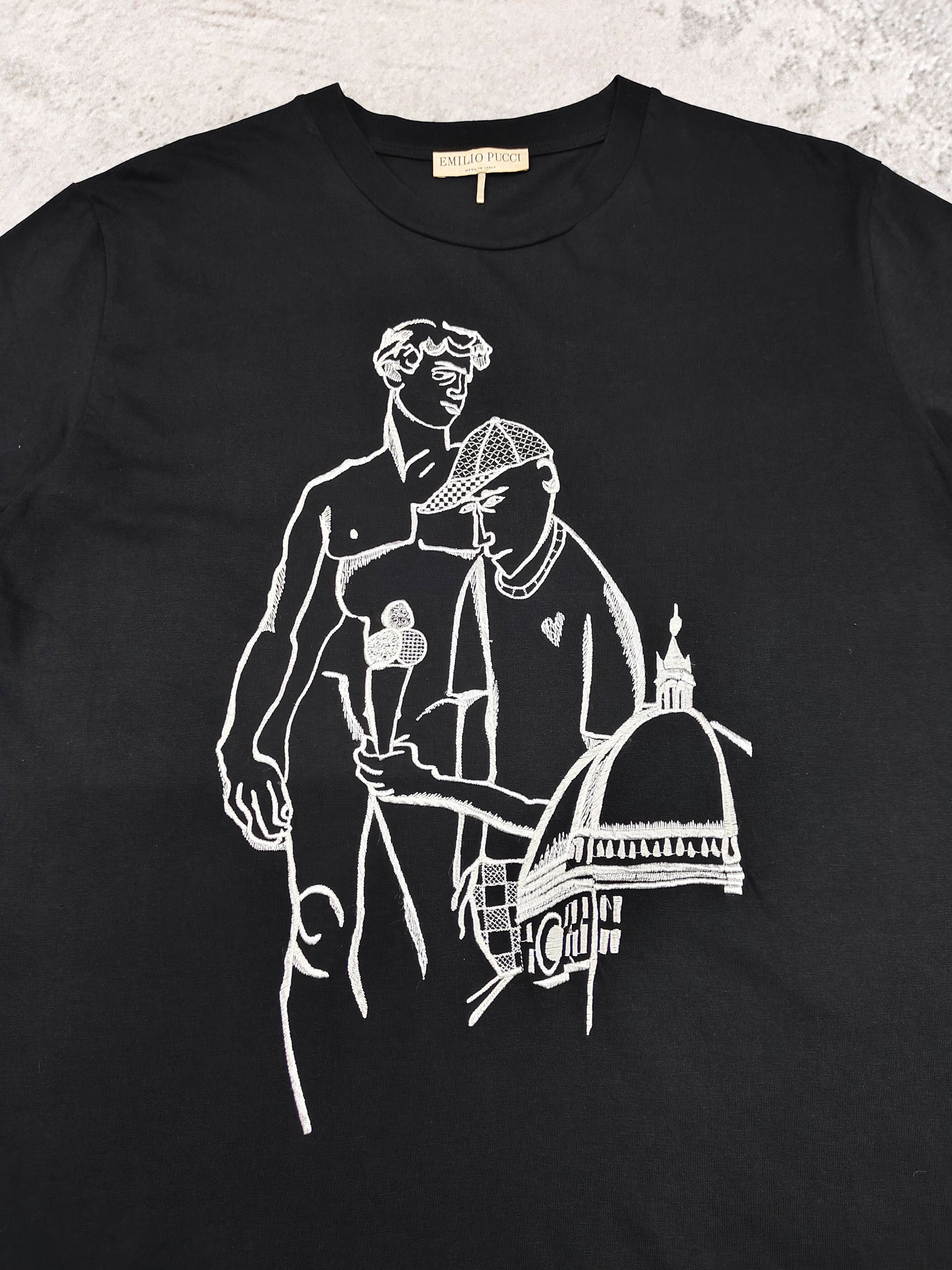 Emilio Pucci Emilio Pucci-Minimalist Artcore Classical Embroidered Tee Size M / US 6-8 / IT 42-44 - 3 Thumbnail