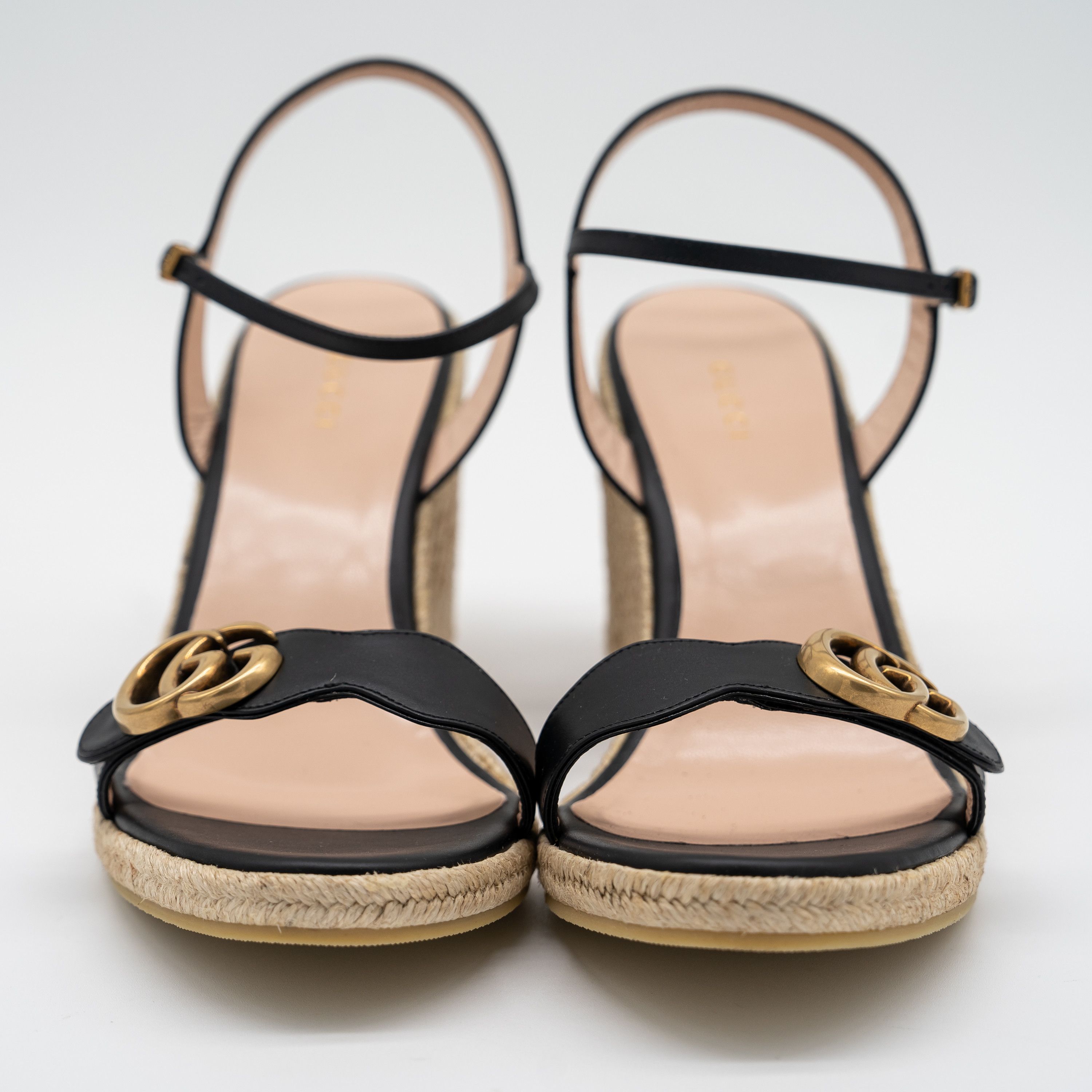 Gucci 12 US Gucci GG Marmont Wedge Espadrille Sandals Black Size US 12 / IT 42 - 2 Thumbnail