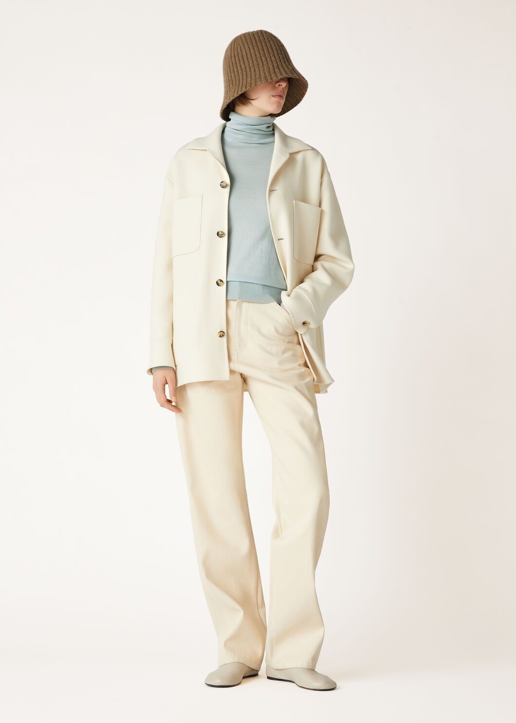 Loro Piana o1w1db10825 FAM9382 Neo Piuma Turtleneck Sweater Light Blue Size L / US 10 / IT 46 - 2 Thumbnail