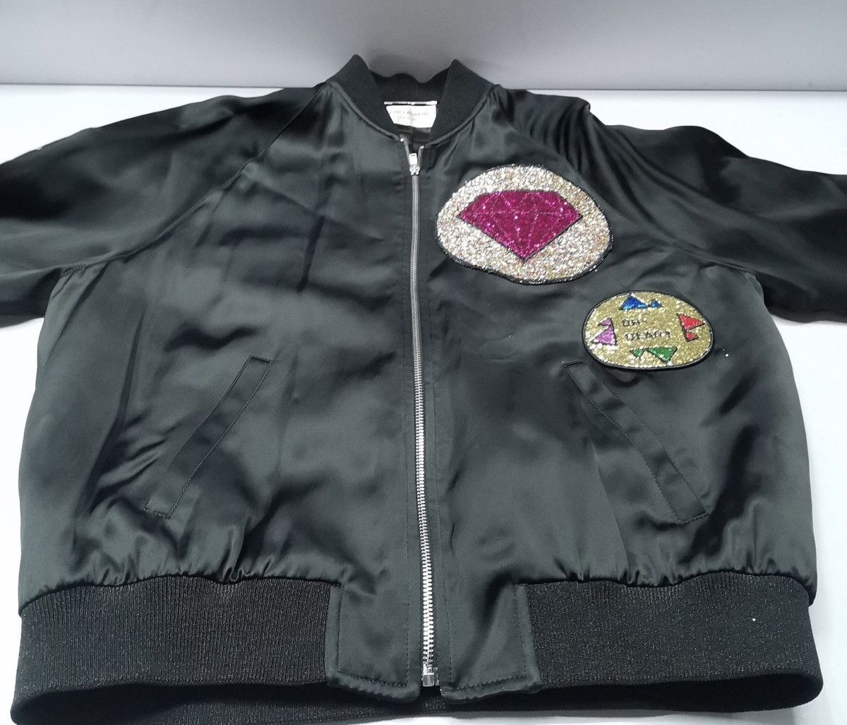 Saint Laurent Paris Saint Laurent black satin embellished bomber jacket Size US S / EU 44-46 / 1 - 3 Thumbnail