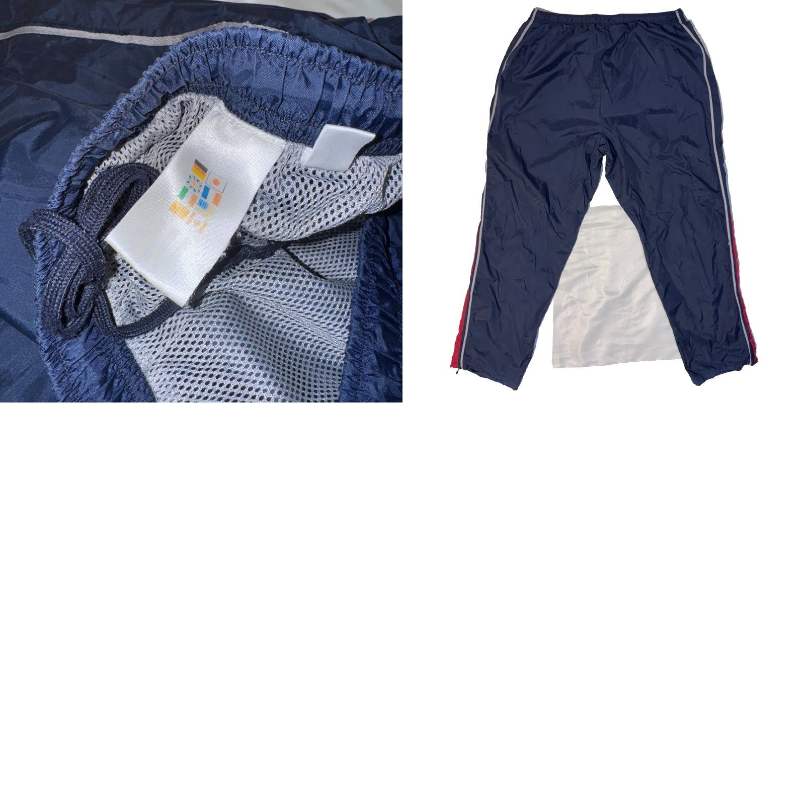 Adidas Vintage Adidas Track Pants XL Navy Baggy Windbreaker Jogger Zipper Ankle 90s Size US 36 / EU 52 - 9 Thumbnail