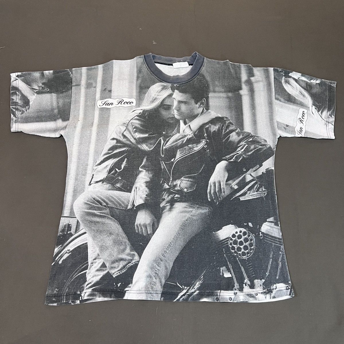 Harley Davidson × Vintage Vintage Motorcycle couple photography Art Tee Faded Size US XL / EU 56 / 4 - 1 Thumbnail