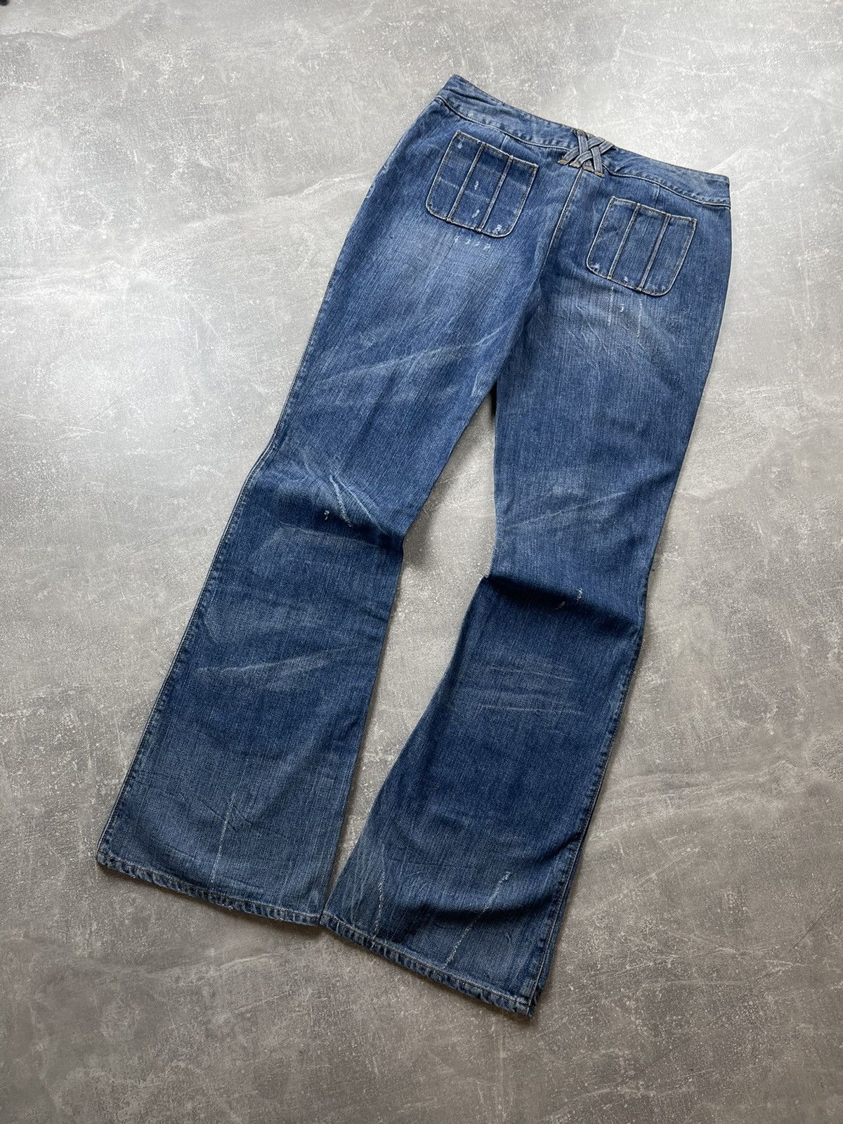 Dolce & Gabbana Dolce & Gabbana Distressed Flared Jeans Y2K Designer Denim Size 32" / US 10 / IT 46 - 1 Thumbnail