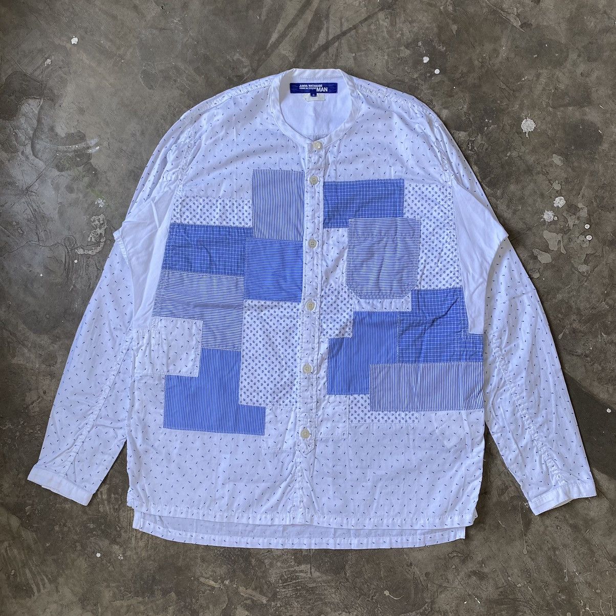 image of Comme Des Garcons x Junya Watanabe Cdg - Junya Watanabe - Chinese Collar Patchwork L/s in White (Si