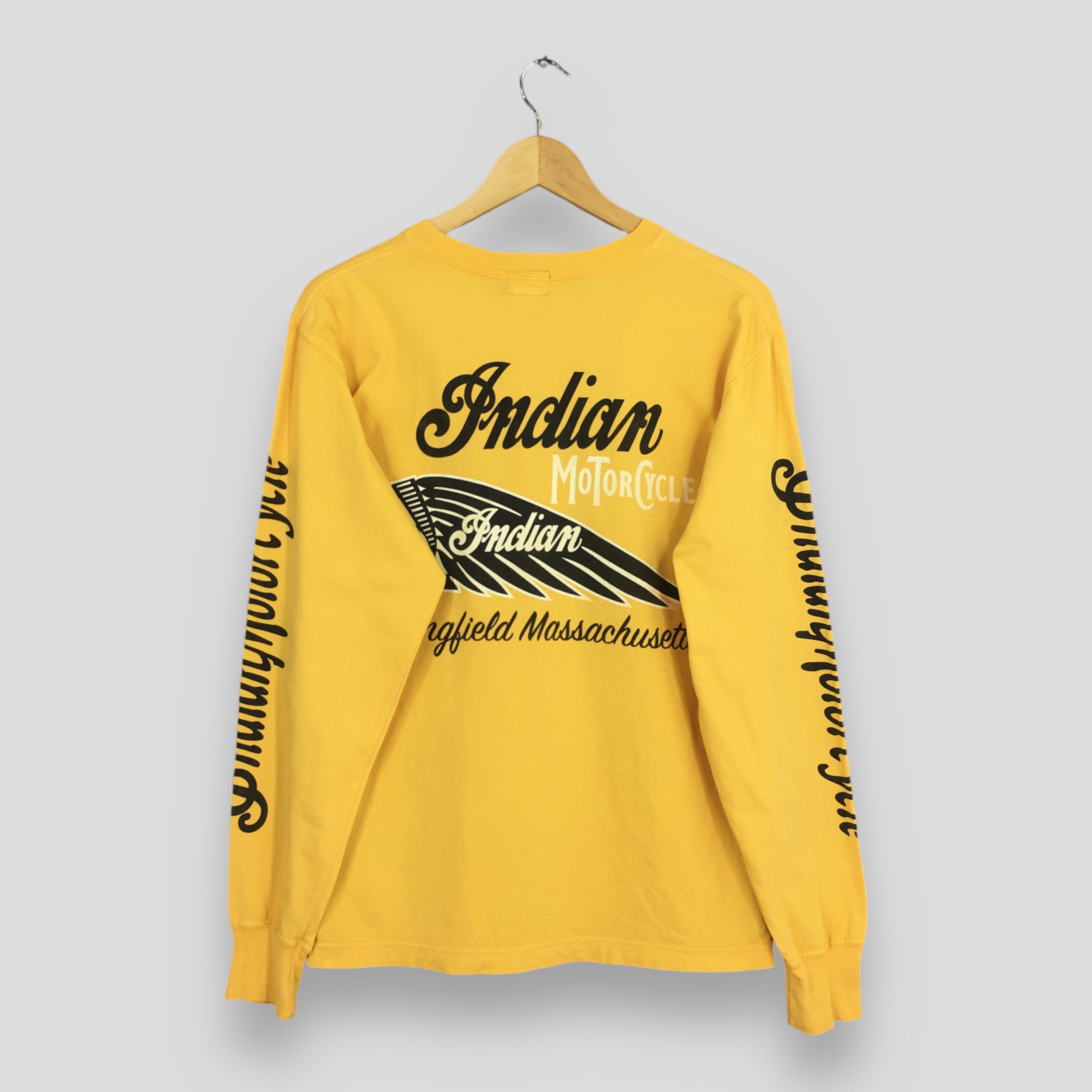 Indian Motorcycle × Norton 90s Indian Motorcycle Hill Climb Yellow T shirt Medium Size US M / EU 48-50 / 2 - 1 Thumbnail