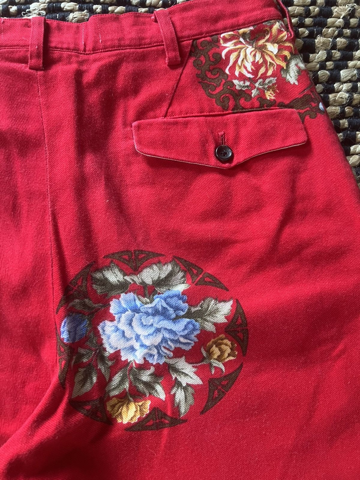 Yohji Yamamoto Yohji Yamamoto Pour Homme SS96 Red Medallion Pleated Pants Size US 32 / EU 48 - 4 Thumbnail