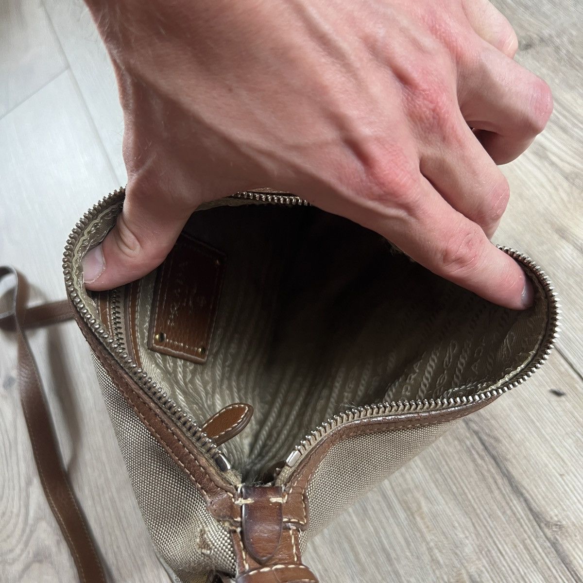 Prada Prada Crossbody Mini Bag Cloth Leather Big Logo Size ONE SIZE - 13 Thumbnail