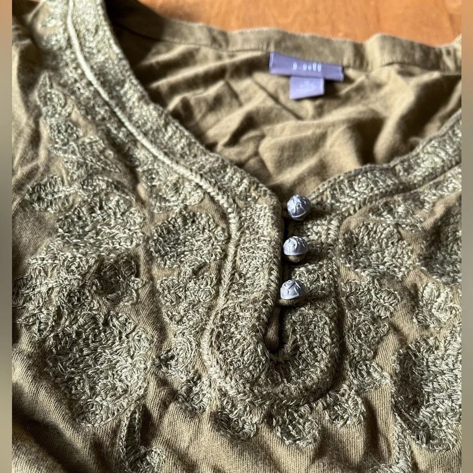 J. Jill J. Jill green 3/4 length t-shirt, size Small Size S / US 4 / IT 40 - 2 Thumbnail
