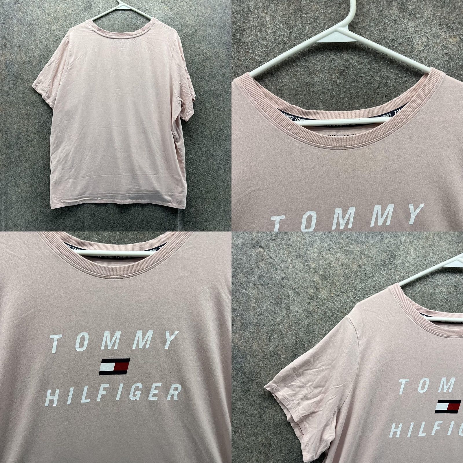 Tommy Hilfiger Tommy Hilfiger Shirt Womens 2X Pink Sport Logo Crew Neck Short Sleeve Jersey Top Size XXL / US 16-18 / IT 52-54 - 8 Thumbnail
