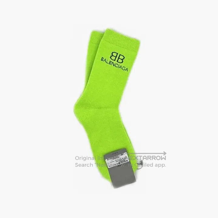 Balenciaga Balenciaga Green Logo Embroidered Socks for Men. Size ONE SIZE - 3 Thumbnail